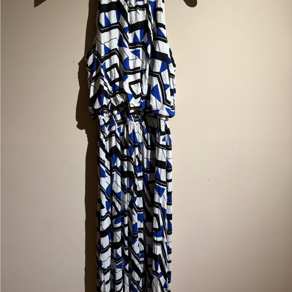 Geometric Patterned Halter Dress - image 7